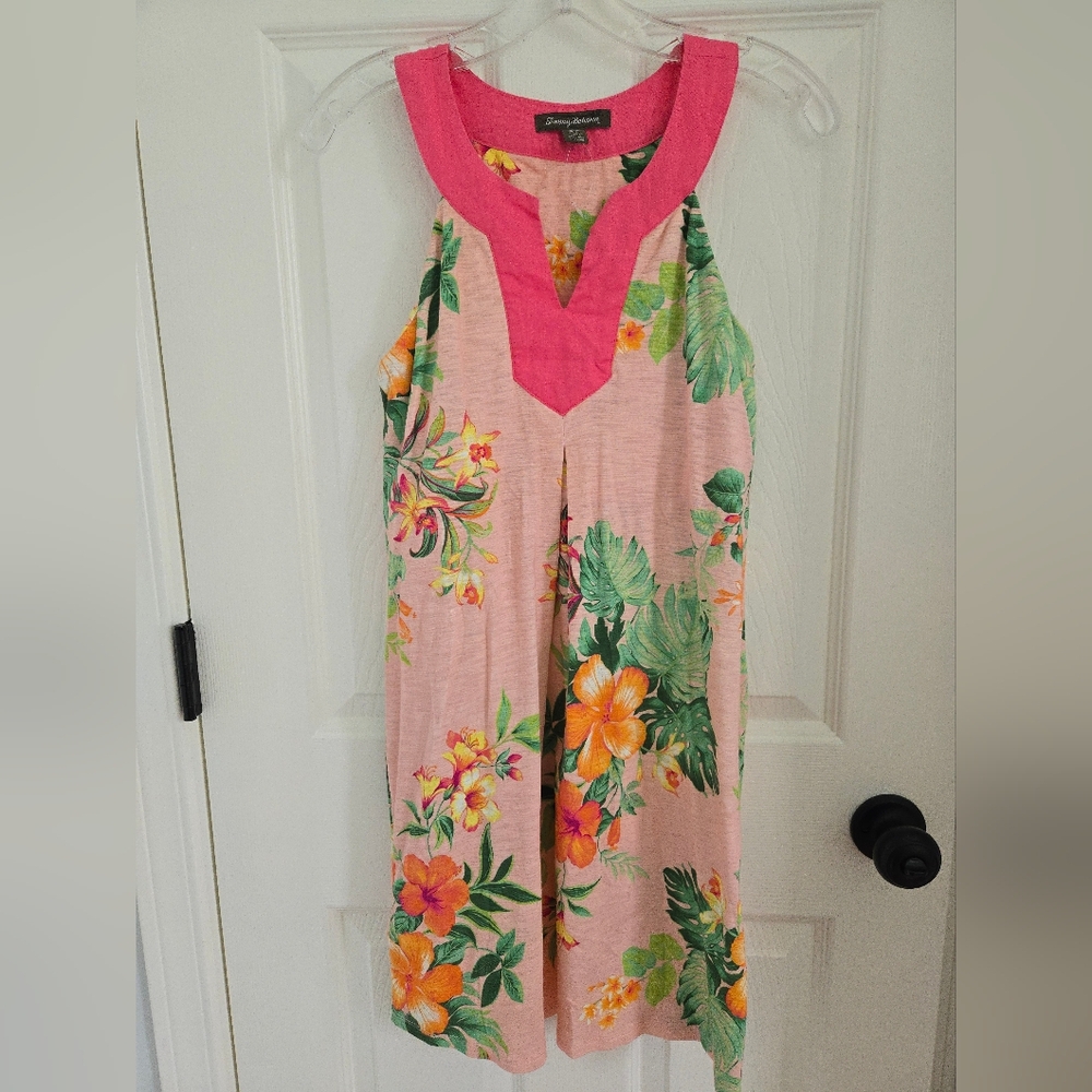 Tommy Bahama New Sz. S Dress Or Swim  Coverup Pink, Peach, Tropical, Linen